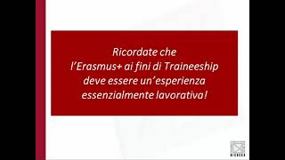 Erasmus Traineeship e Exchange Extra UE  Presentazione BANDO I turno AA 202122 [upl. by Nosydam]