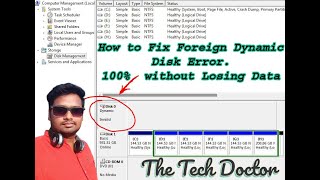 How to Fix Foreign Dynamic Disk Error 100 Solve Problem without Losing Data in telugu 2022 [upl. by Bourn]