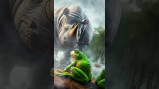 Hybrid Frog vs Rhino Monster Animals shorts hybrid [upl. by Aneek]