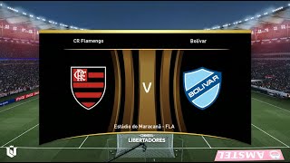 Flamengo vs Bolivar ● Copa Libertadores 2024 ● Gameplay Pes 2021 [upl. by Dennet]