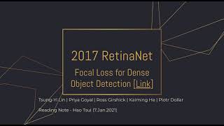 2017 RetinaNet paper summary [upl. by Iuq]