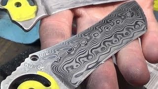 Etching Damascus knife blades [upl. by Anifled]