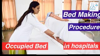 Occupied bed making procedure l Bedmaking Part 3 l Medical and Nursing l Rashmi Rajora [upl. by Ettenay446]