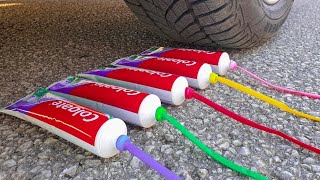 Aplastando Cosas Crujientes con el Coche  Experiment Car vs Colgate  Most satisfying video [upl. by Harrell]