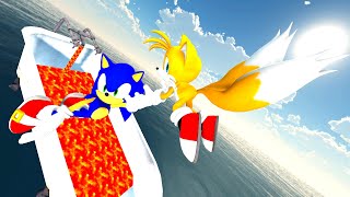 Sonic and Tails Ragdoll Funny Moments and Fails crazy slides GMOD [upl. by Retsim787]