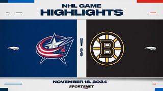 NHL Highlights  Blue Jackets vs Bruins  November 18 2024 [upl. by Eiahpets]