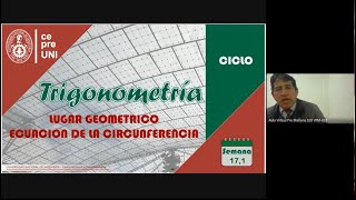 CepreUNI  Trigonometría 171  LUGAR GEOMETRICOSECCIONES CÓNICAS Y LA CIRCUNFERENCIA [upl. by Yojal159]