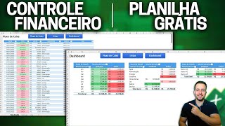 Planilha Controle Financeiro Excel e Dashboard  Baixar Grátis  Entradas e Saídas  Fluxo de Caixa [upl. by Aleetha]