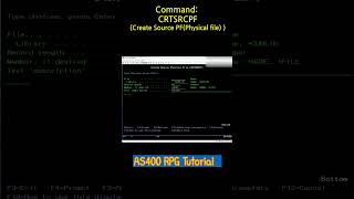 AS400 RPG Tutorial HOW TO CREATE LIBRARY amp SOURCE PF as400 AS400 RPG AS400 DEVELOPER [upl. by Cost]