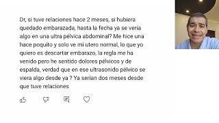 TUVE RELACIONES HACE 2 MESES YA SE VERÍA ALGO EN LA ECOGRAFÍA PÉLVICA [upl. by Aerdnuahs358]