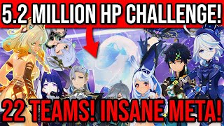 52 MILLION HP Challenge Whos the Strongest DPS 22 Popular Teams Genshin Impact [upl. by Ethelin]