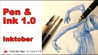 HOW TO DRAW WITH PEN amp INK 10  for beginners  Prepare for InkTober [upl. by Maybelle]