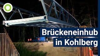 Kohlberg Brückeneinhub mit Autokran für neuen Radweg [upl. by Tirzah133]