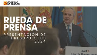 El Gobierno de Aragón presenta los Presupuestos para 2024 [upl. by Cirle21]