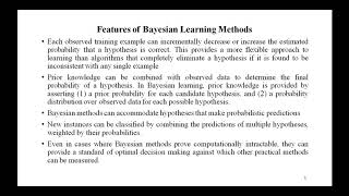 Machine Learning  17CS73 Module 4 BAYEIAN LEARNING  Introduction amp Features of Bayesian Learning [upl. by Ayota]