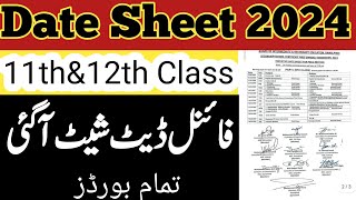 12th class date sheet 202411th class date sheet 2024first year date sheet 20242nd year date sheet [upl. by Assetnoc327]