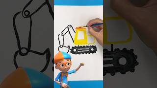 Easy Excavator Painting with Blippi DIY Crafts for Kids blippi shorts [upl. by Eninaej]