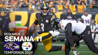 Baltimore Ravens vs Pittsburgh Steelers  Resumen NFL en español  Semana 11  NFL Highlights 2024 [upl. by Basilio862]