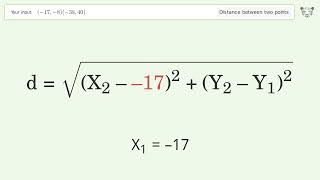 Find the distance between two points p1 178 and p2 3840 StepbyStep Video Solution [upl. by Eelime]