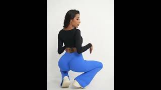 Womens yoga high waisted lifting buttocks tight pants wide leg fitness pants quick drying sports [upl. by Leonsis133]