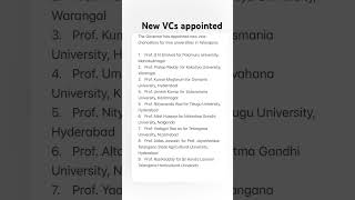 Vice Chancellors appointed for nine universities in Telangana [upl. by Feune22]