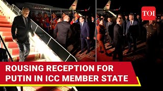 Putin Defies ICC Arrest Warrant Gets Rousing Welcome On Arrival In Mongolia  Watch [upl. by Ajad]