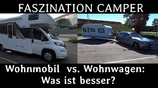 Wohnmobil gegen Wohnwagen Was ist besser Vor  und Nachteile [upl. by Yetta322]