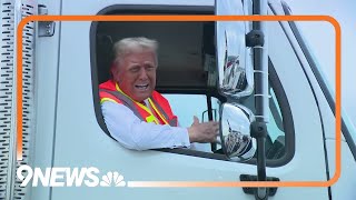 Donald Trump Rides Trash Truck After Garbage Comments by Biden [upl. by Seem]