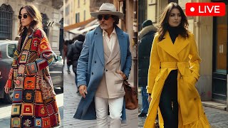 Start of Milan Fashion Week 2024 How people dress on Milans most fashionable street Street Style [upl. by Eimile]