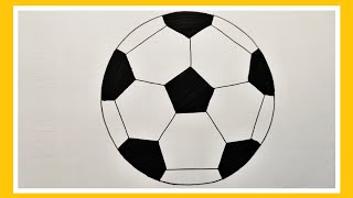 How to draw a Football step by step very easy  Art video [upl. by Herman]