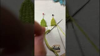 Freestanding woven picot stitch leaves  Amazing 3d embroidery trick  New woven picot technique [upl. by Auhs953]