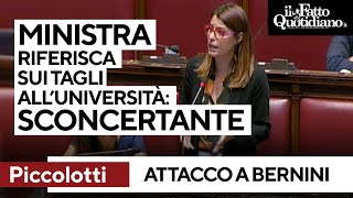 Piccolotti vs Bernini quotMinistra riferisca sui tagli alluniversità Notizie sconcertantiquot [upl. by Friede]