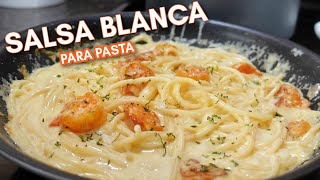 salsa blanca para pasta  como hacer salsa blanca para espaguetis blanco [upl. by Aicenat]