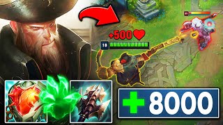 Gangplank but my Q steals PERMANENT Health 8000 HP RAID BOSS [upl. by Onitnelav]