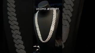 20mm 3 Rows Moissanite Cuban Link Chain jewelry necklace cubanlink rappers icedoutchain [upl. by Januisz32]