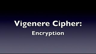 Vigenere Cipher  Encryption [upl. by Frierson688]