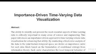 Importance Driven Time Varying Data Visualization [upl. by Margery221]