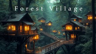 Forest Village  Soothing Ambient Relaxation Music with Rain Sounds  Ethereal Ambient Soundscape [upl. by Hnahk]