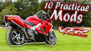 10 Best Motorcycle Mods VFR800 [upl. by Dreddy]