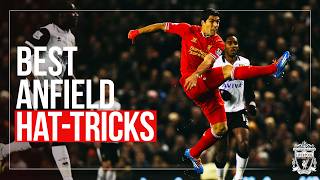 Incredible Premier League hattricks at Anfield  Gerrard Suarez Salah Fowler amp more [upl. by Ramah479]