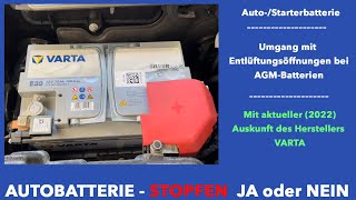 AutoStarterbatterie AGM  Entlüftungsöffnungen  Stopfen JA oder NEIN [upl. by Kenny]