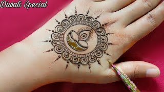 New diwali special back hand mehndi design  Diwali 🪔 mehndi design  simple mehndi  mehndi [upl. by Ylas]