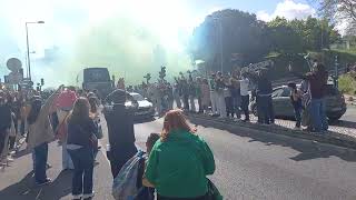 Saída do autocarro do Sporting para o Porto Estádio José Alvalade [upl. by Nema]