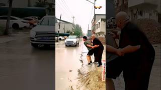 Funny video of standing water on the road funnyshorts trendingshorts entertainment [upl. by Eiznek]