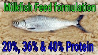 On firm 100 kg Practical diet formula for Milkfish  Chanos fish farming [upl. by Alamac]