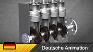 Dieselmotor  4ZylinderMotor  Viertakter  Funktionsweise Animation [upl. by Aida199]