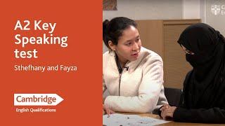 A2 Key Speaking test  Sthefhany and Fayza  Cambridge English [upl. by Nebuer954]