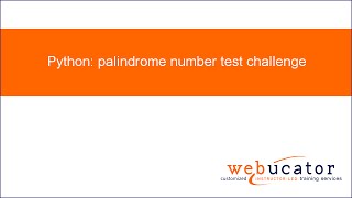 Python palindrome number test challenge [upl. by Polik]