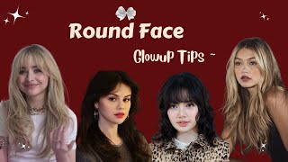 Round face Glow up Tips 🎀  Hairstyle  Makeup  Glasses  Natural glow [upl. by Dippold238]