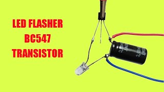 LED Flasher Circuit Using BC547  The Simplest [upl. by Ennaeus]